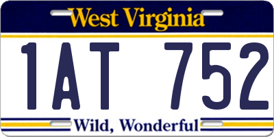 WV license plate 1AT752