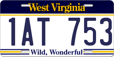 WV license plate 1AT753