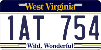 WV license plate 1AT754