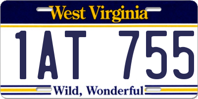 WV license plate 1AT755
