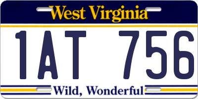 WV license plate 1AT756