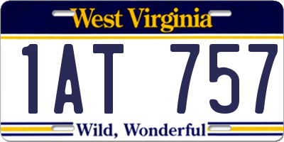 WV license plate 1AT757
