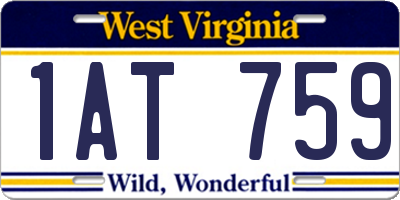 WV license plate 1AT759