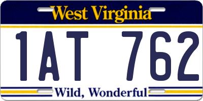 WV license plate 1AT762