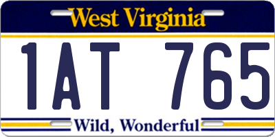 WV license plate 1AT765