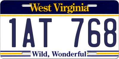 WV license plate 1AT768