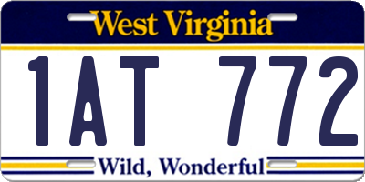 WV license plate 1AT772