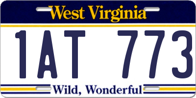 WV license plate 1AT773