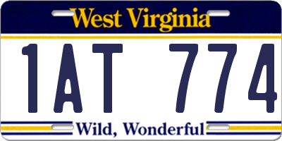 WV license plate 1AT774