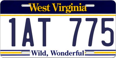 WV license plate 1AT775