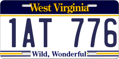 WV license plate 1AT776