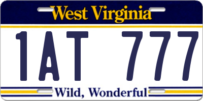 WV license plate 1AT777