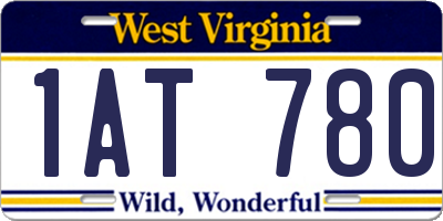 WV license plate 1AT780