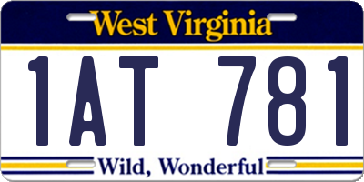 WV license plate 1AT781