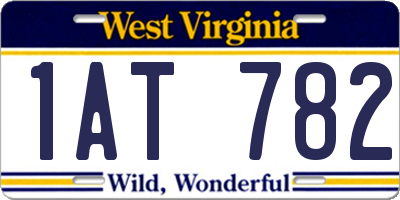 WV license plate 1AT782