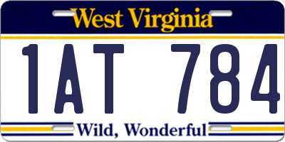 WV license plate 1AT784
