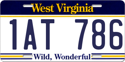 WV license plate 1AT786