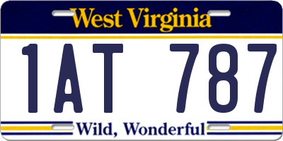 WV license plate 1AT787