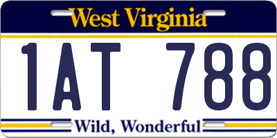 WV license plate 1AT788