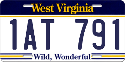 WV license plate 1AT791