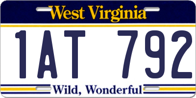 WV license plate 1AT792