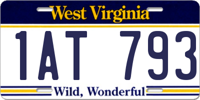 WV license plate 1AT793