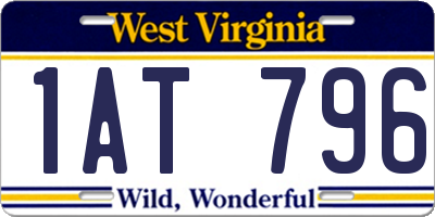 WV license plate 1AT796