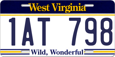 WV license plate 1AT798