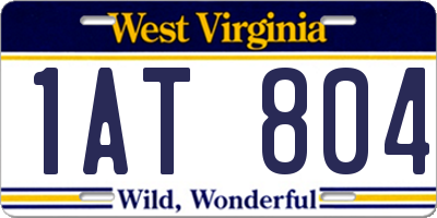 WV license plate 1AT804