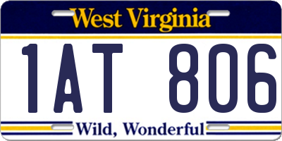 WV license plate 1AT806