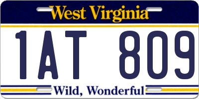 WV license plate 1AT809