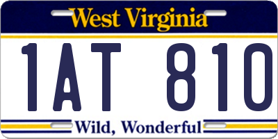 WV license plate 1AT810