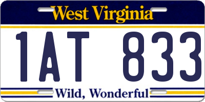 WV license plate 1AT833