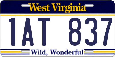 WV license plate 1AT837