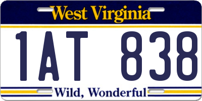 WV license plate 1AT838