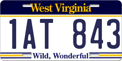 WV license plate 1AT843