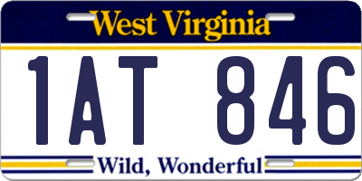 WV license plate 1AT846