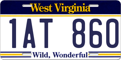 WV license plate 1AT860