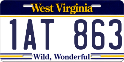 WV license plate 1AT863