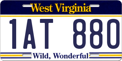 WV license plate 1AT880