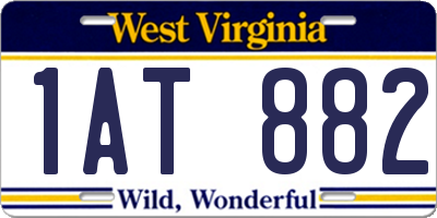 WV license plate 1AT882