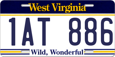 WV license plate 1AT886