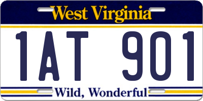 WV license plate 1AT901