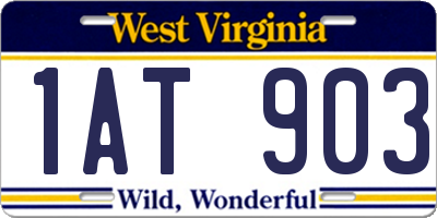 WV license plate 1AT903
