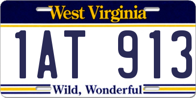 WV license plate 1AT913