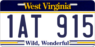 WV license plate 1AT915