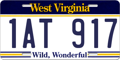 WV license plate 1AT917