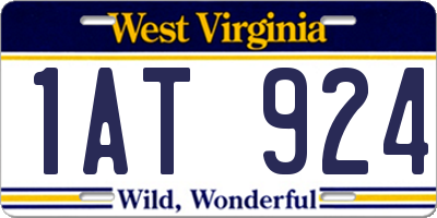 WV license plate 1AT924