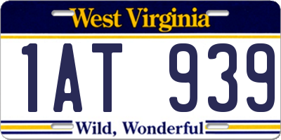 WV license plate 1AT939