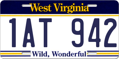 WV license plate 1AT942